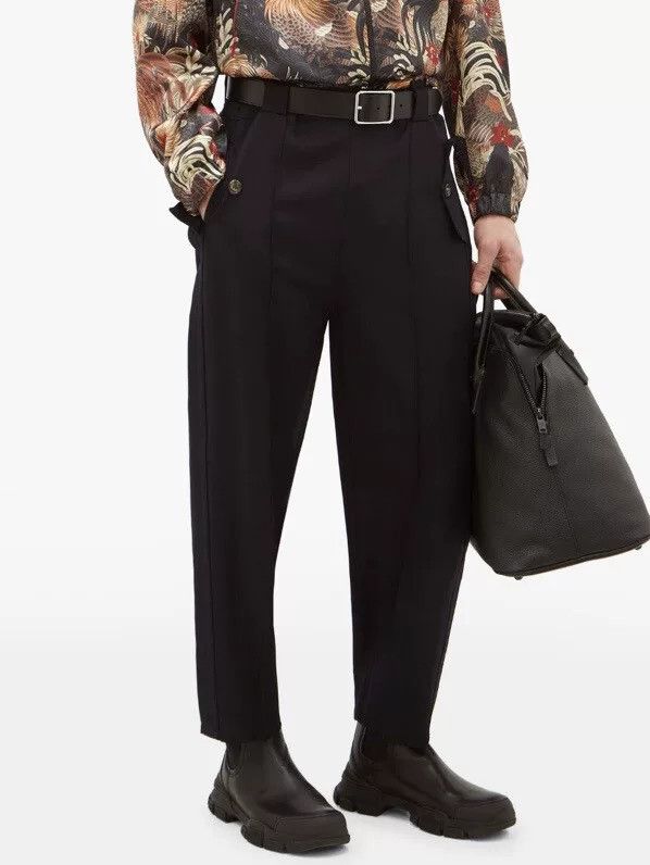 Japanese Brand high-waisted loose wool pants Size 23" - 6 Thumbnail