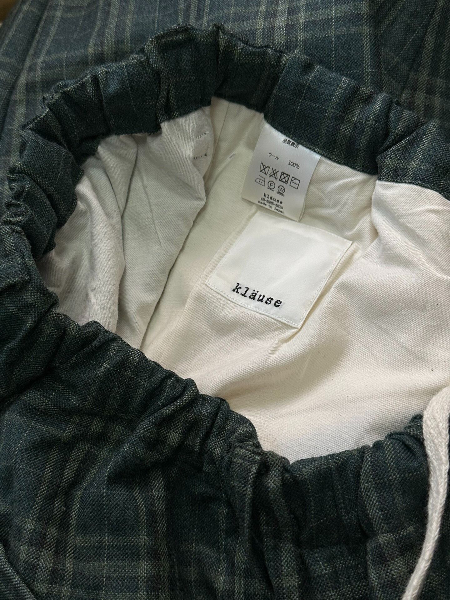 Japanese Brand plaid wool pants with drawstring waist Size US 26 / EU 42 - 7 Thumbnail