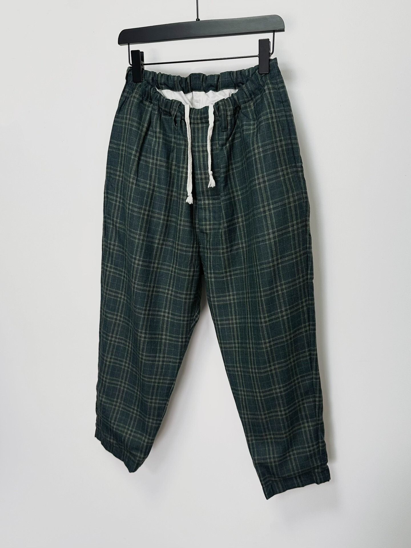 Japanese Brand plaid wool pants with drawstring waist Size US 26 / EU 42 - 3 Thumbnail