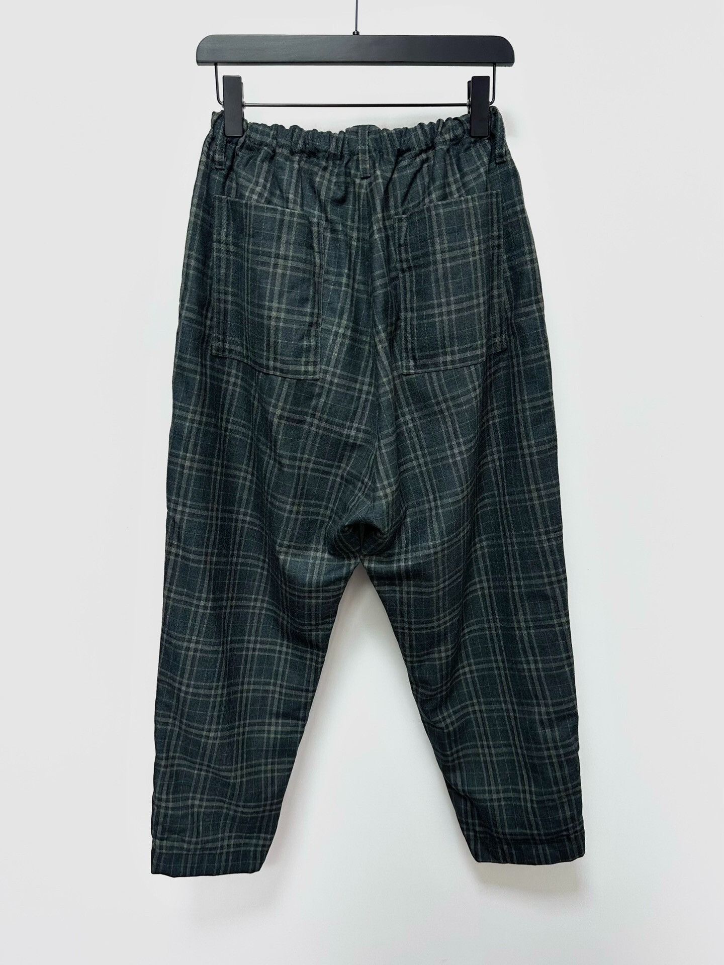 Japanese Brand plaid wool pants with drawstring waist Size US 26 / EU 42 - 2 Thumbnail
