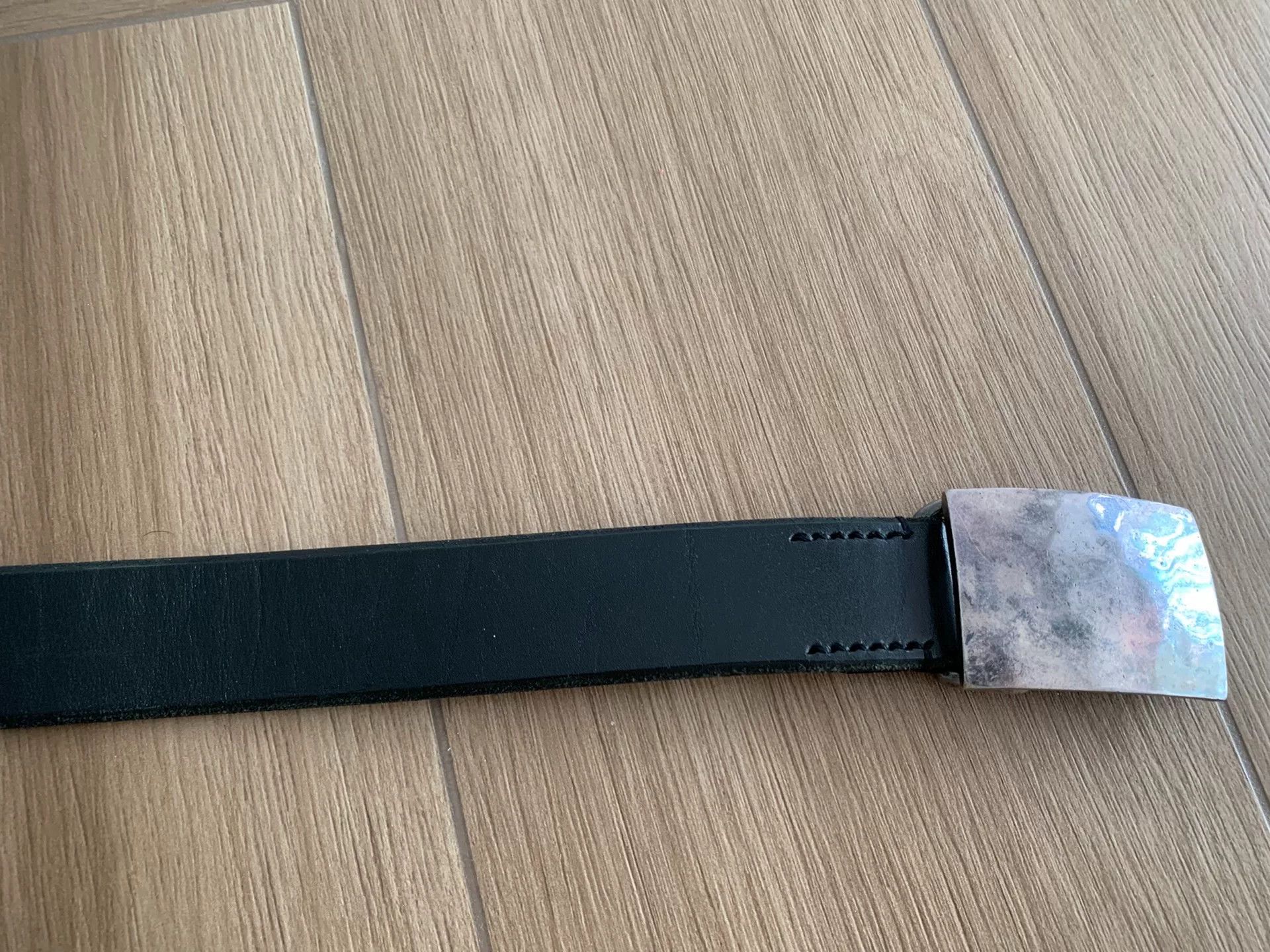Japanese Brand black saddle leather men's belt FN-BE-L001 Size ONE SIZE - 2 Thumbnail
