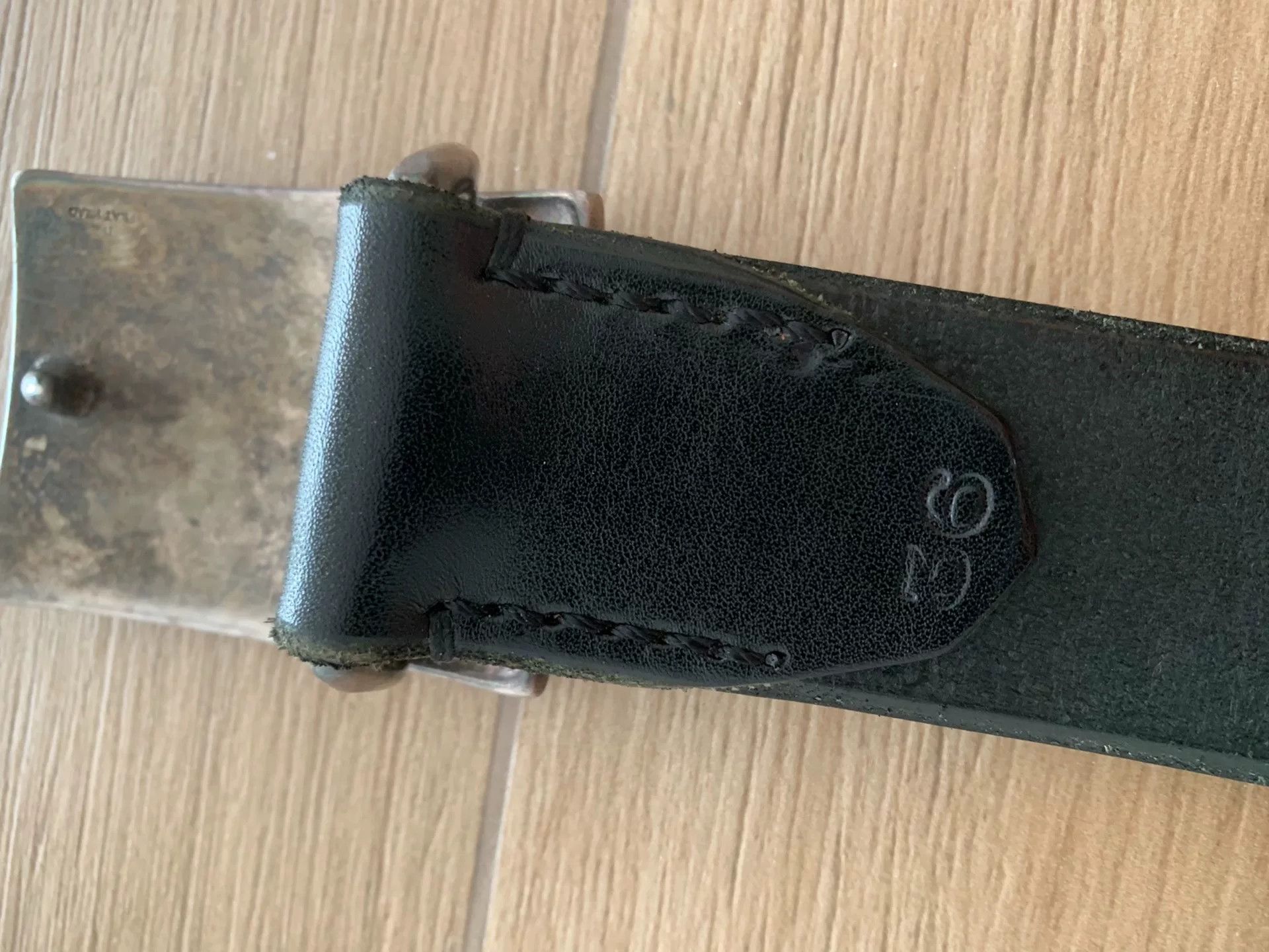 Japanese Brand black saddle leather men's belt FN-BE-L001 Size ONE SIZE - 5 Thumbnail