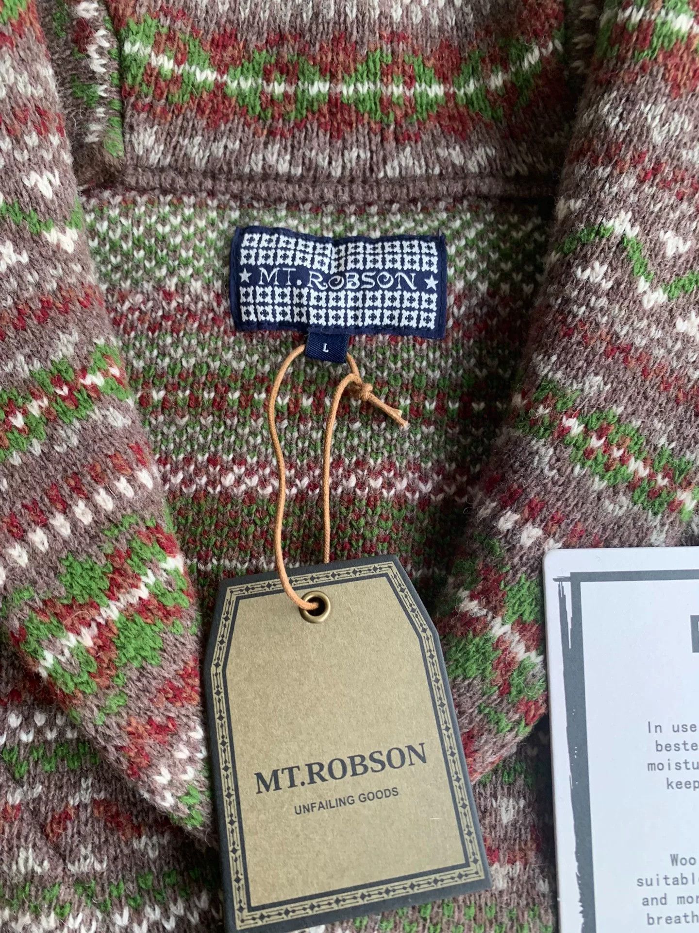 Japanese Brand brown patterned wool cardigan with shawl collar Size US L / EU 52-54 / 3 - 2 Thumbnail