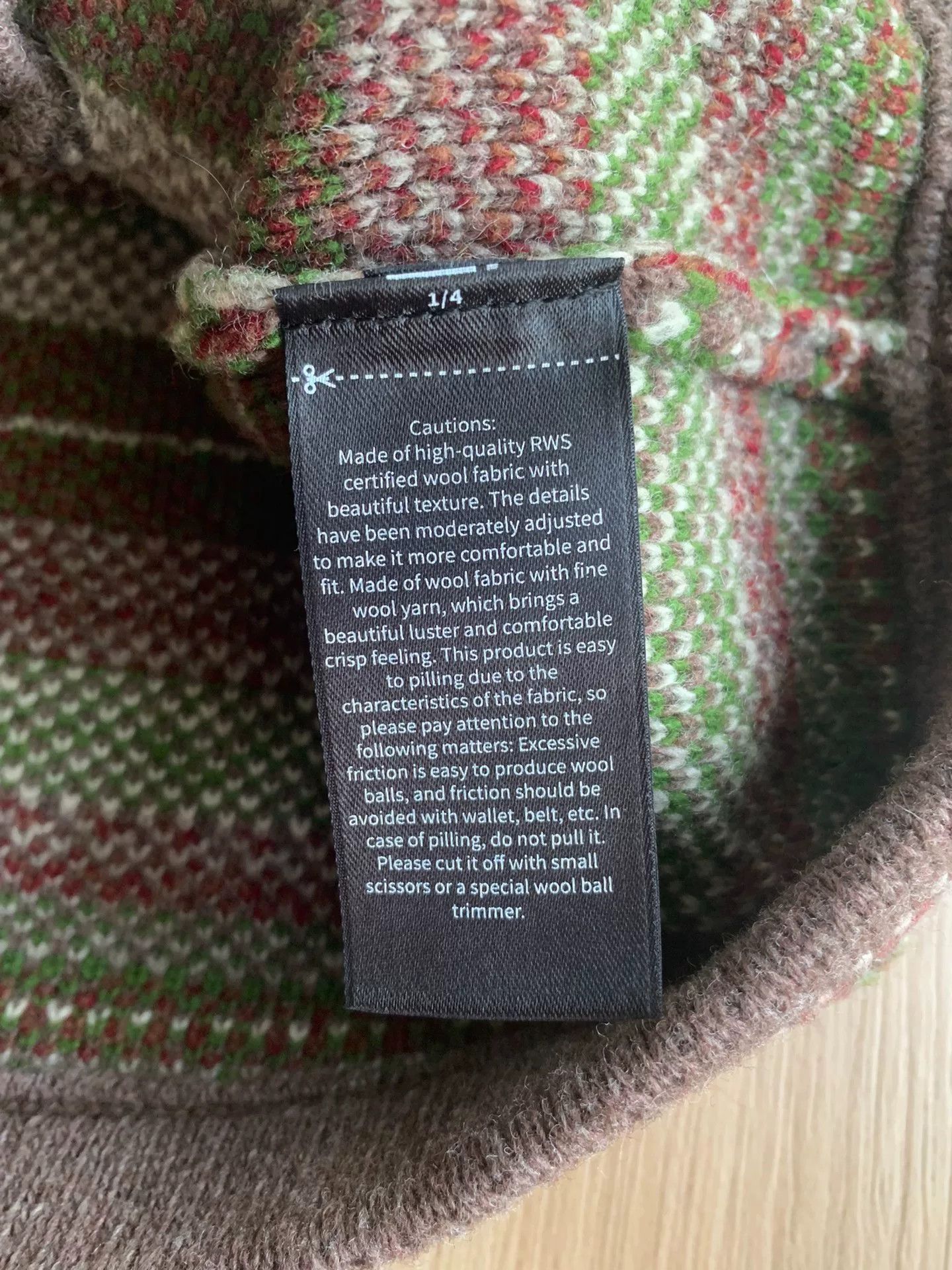 Japanese Brand brown patterned wool cardigan with shawl collar Size US L / EU 52-54 / 3 - 5 Thumbnail