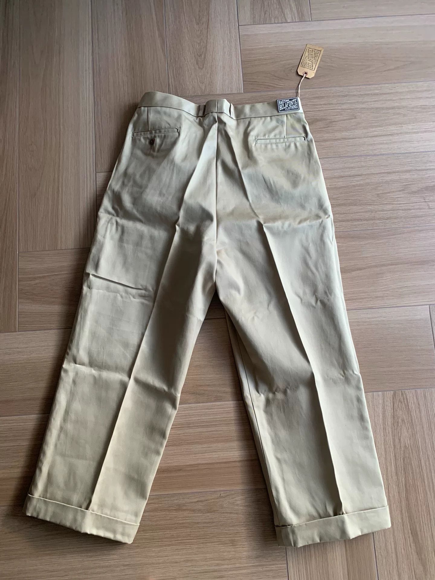 Japanese Brand beige wide-leg officer pants Size US 34 / EU 50 - 4 Thumbnail