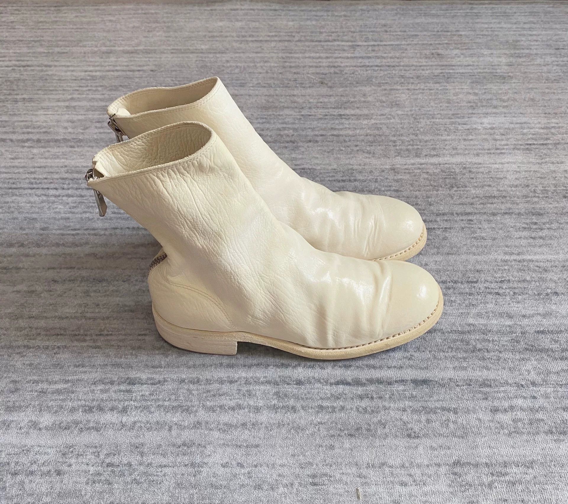 Guidi white high-heeled leather ankle boots Size US 8 / IT 38 - 2 Thumbnail