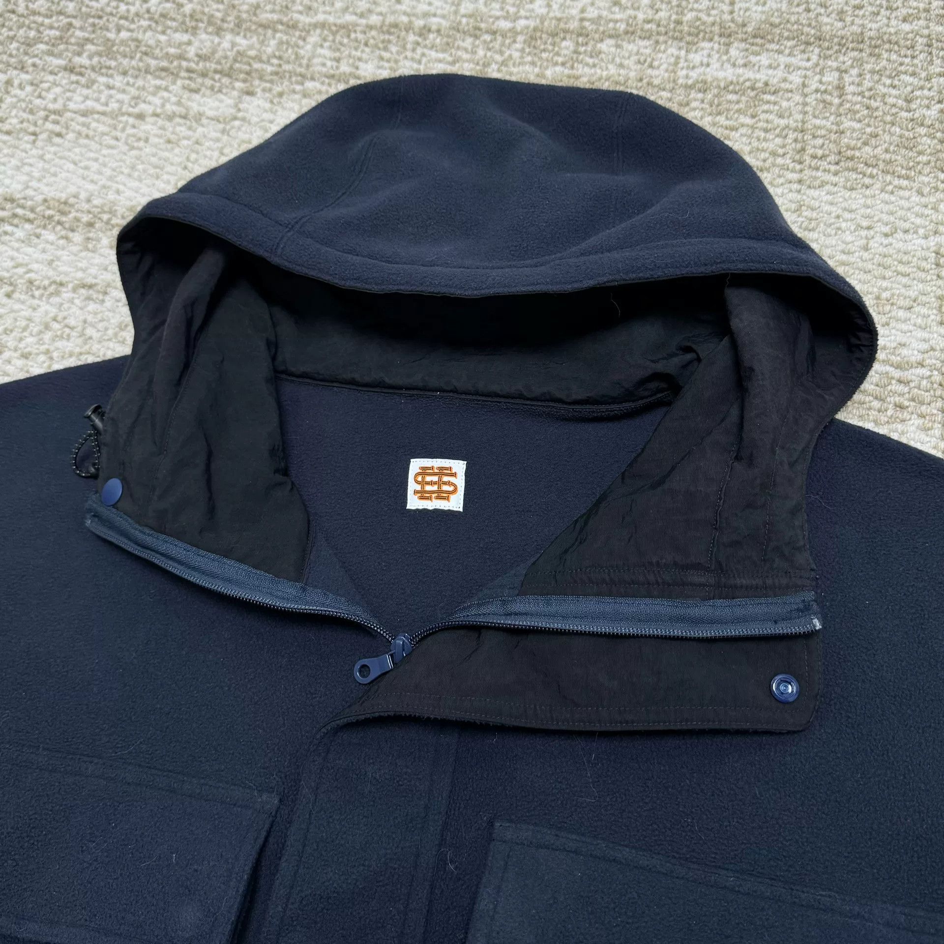 Japanese Brand navy fleece hooded jacket with pockets Size US XXL / EU 58 / 5 - 3 Thumbnail