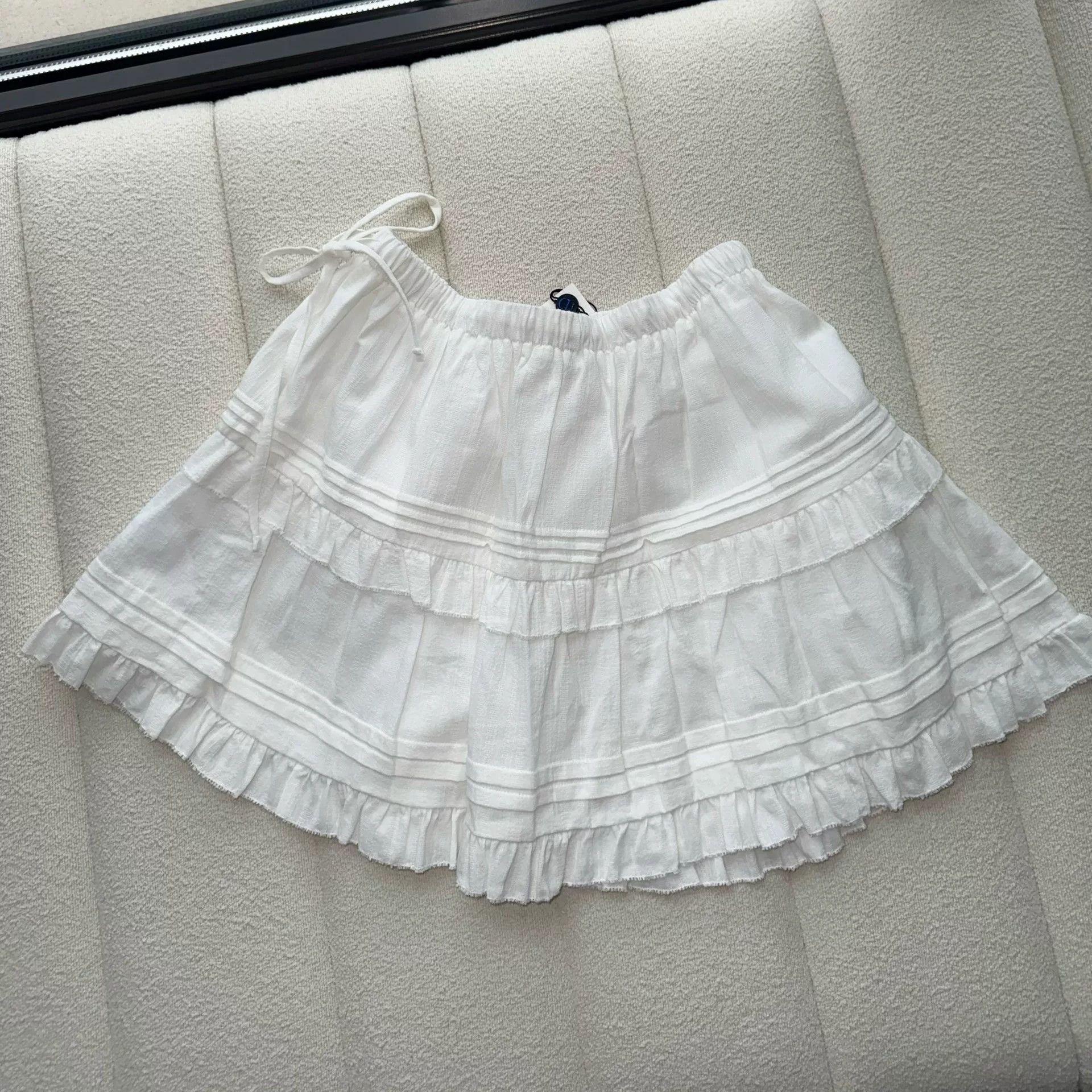 Japanese Brand new dunst shirring ruffle tiered skirt Size 23" - 4 Thumbnail