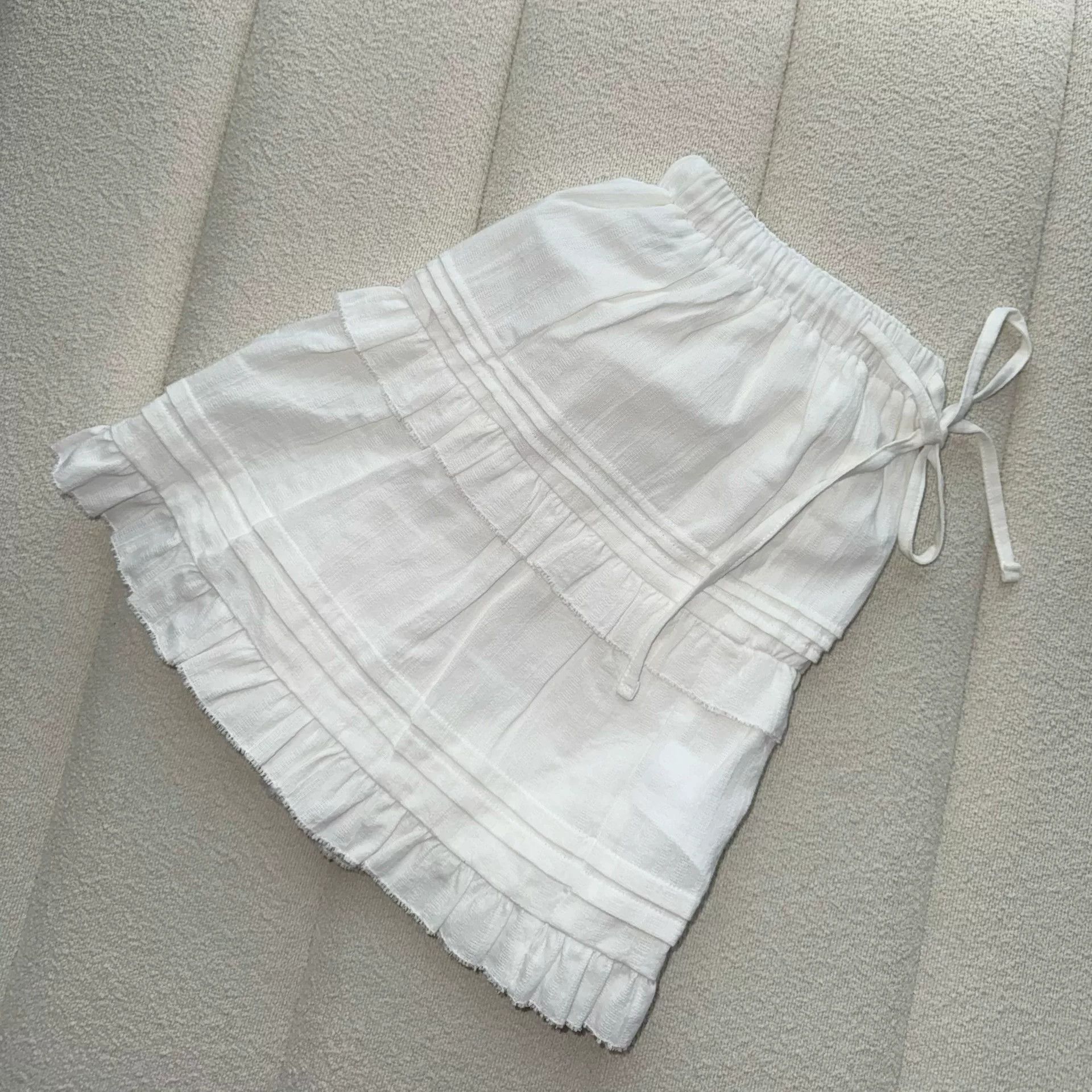 Japanese Brand new dunst shirring ruffle tiered skirt Size 23" - 5 Thumbnail