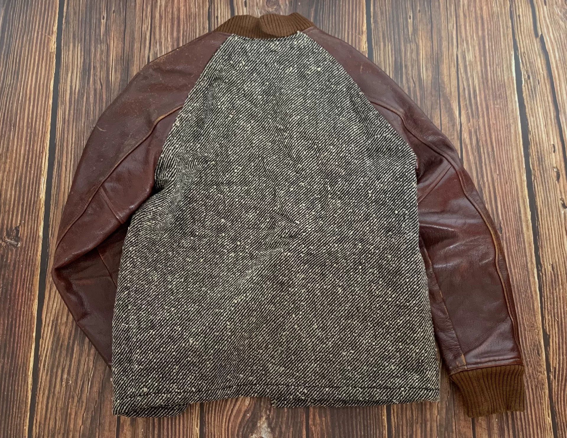 Japanese Brand bootleggers cotton jacket with leather sleeves Size US M / EU 48-50 / 2 - 2 Thumbnail