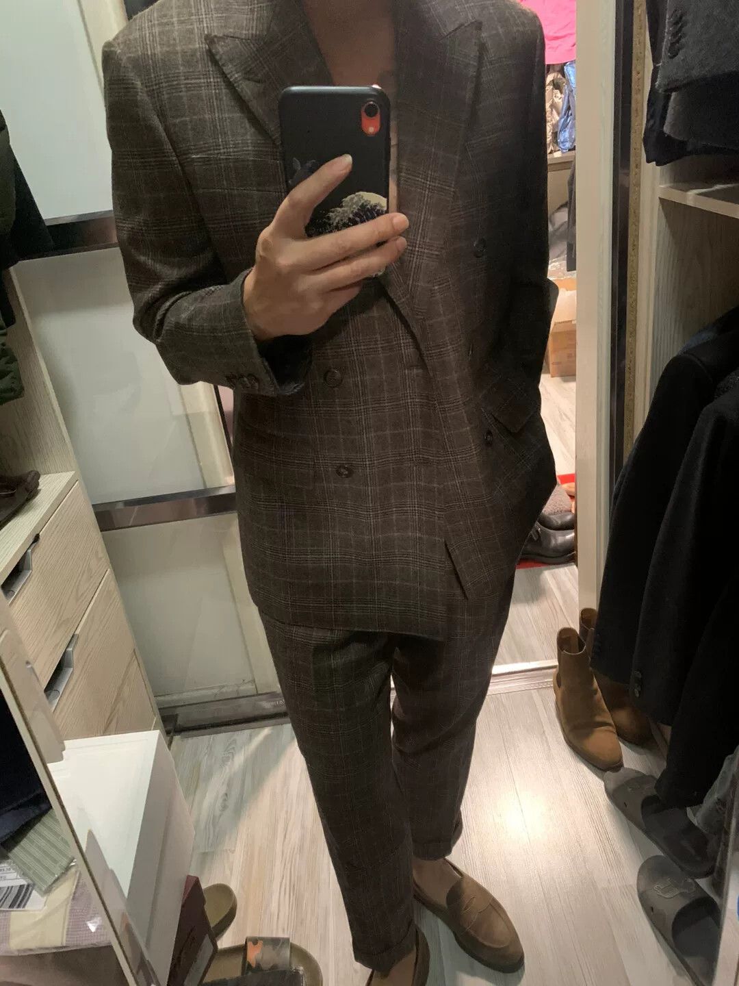 Japanese Brand custom plaid suit jacket in super110 wool Size US M / EU 48-50 / 2 - 4 Thumbnail