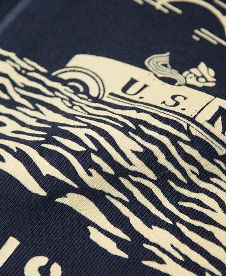 Freewheelers heavy-duty long sleeve navy tee shirt Size US S / EU 44-46 / 1 - 8 Thumbnail