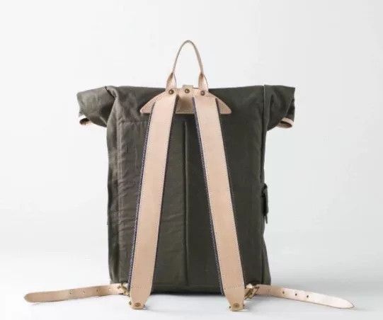 Japanese Brand stylish waterproof backpack with leather accents Size ONE SIZE - 5 Thumbnail