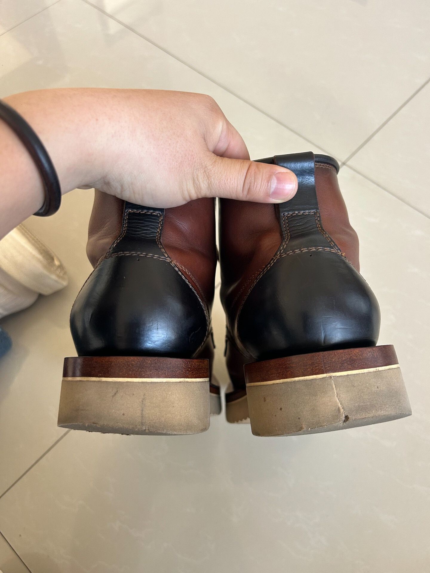 Japanese Brand unique brown leather boots with distinctive design Size US 7 / EU 40 - 7 Thumbnail