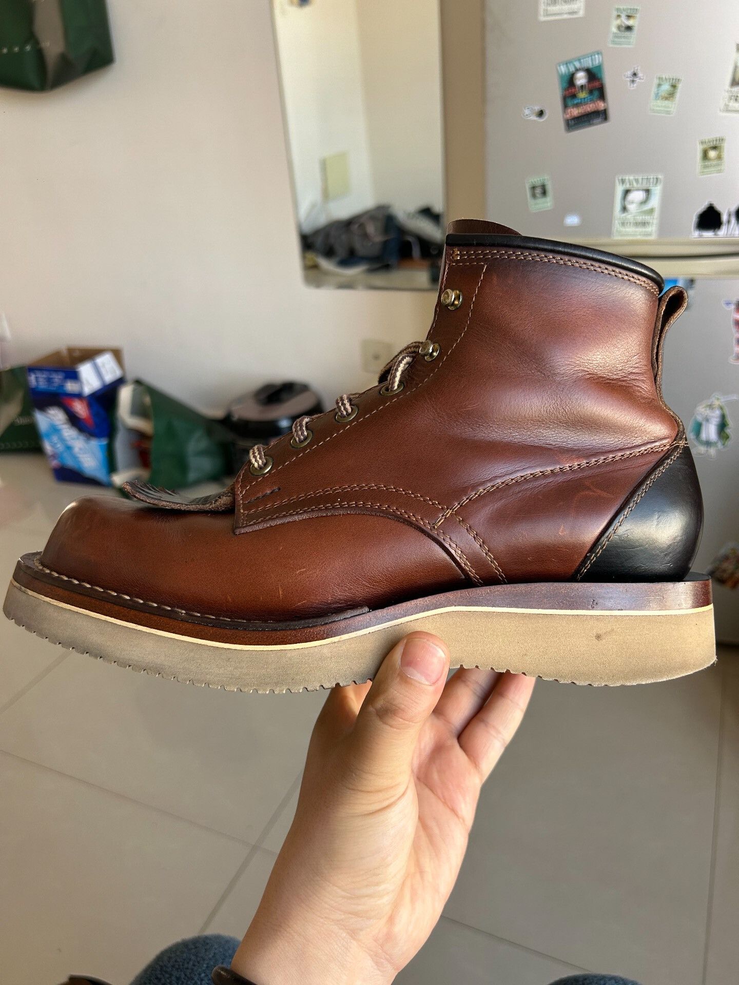 Japanese Brand unique brown leather boots with distinctive design Size US 7 / EU 40 - 3 Thumbnail