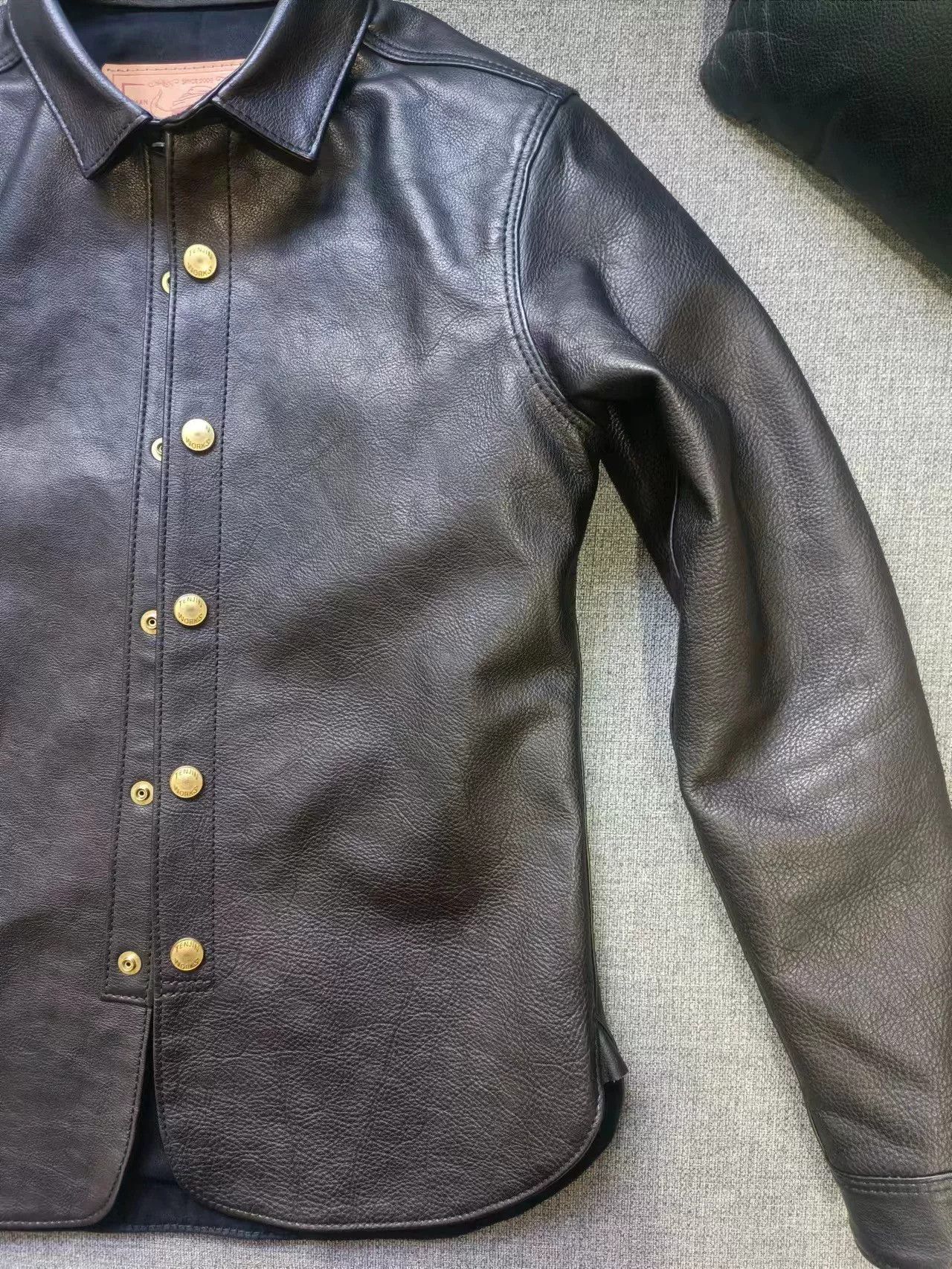 Japanese Brand black leather button-up shirt Size US M / EU 48-50 / 2 - 4 Thumbnail