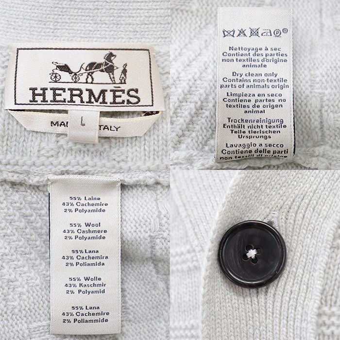 Hermes Hermes Hermes Wool Cashmere Knit Cardigan Textile Tops DUTY FREE for USA Size ONE SIZE - 10 Thumbnail