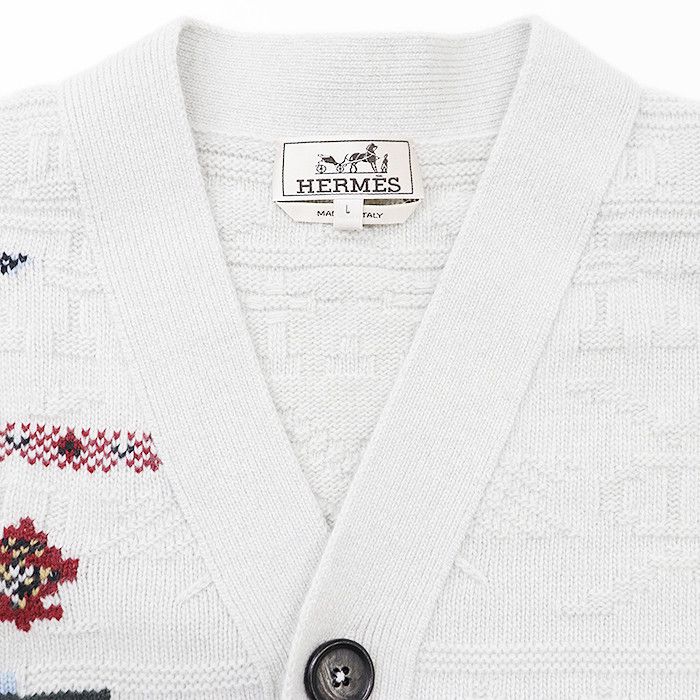 Hermes Hermes Hermes Wool Cashmere Knit Cardigan Textile Tops DUTY FREE for USA Size ONE SIZE - 11 Thumbnail