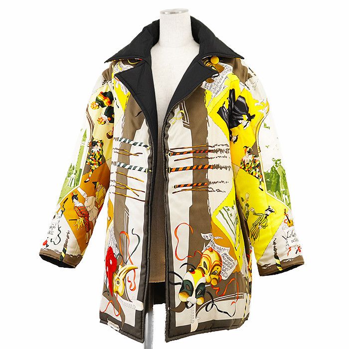 Hermes Hermes Hermès LE CARNAVAL DE VENISE38 Silk Padded Coat Textile Outerwear DUTY FREE for USA Size ONE SIZE - 5 Thumbnail