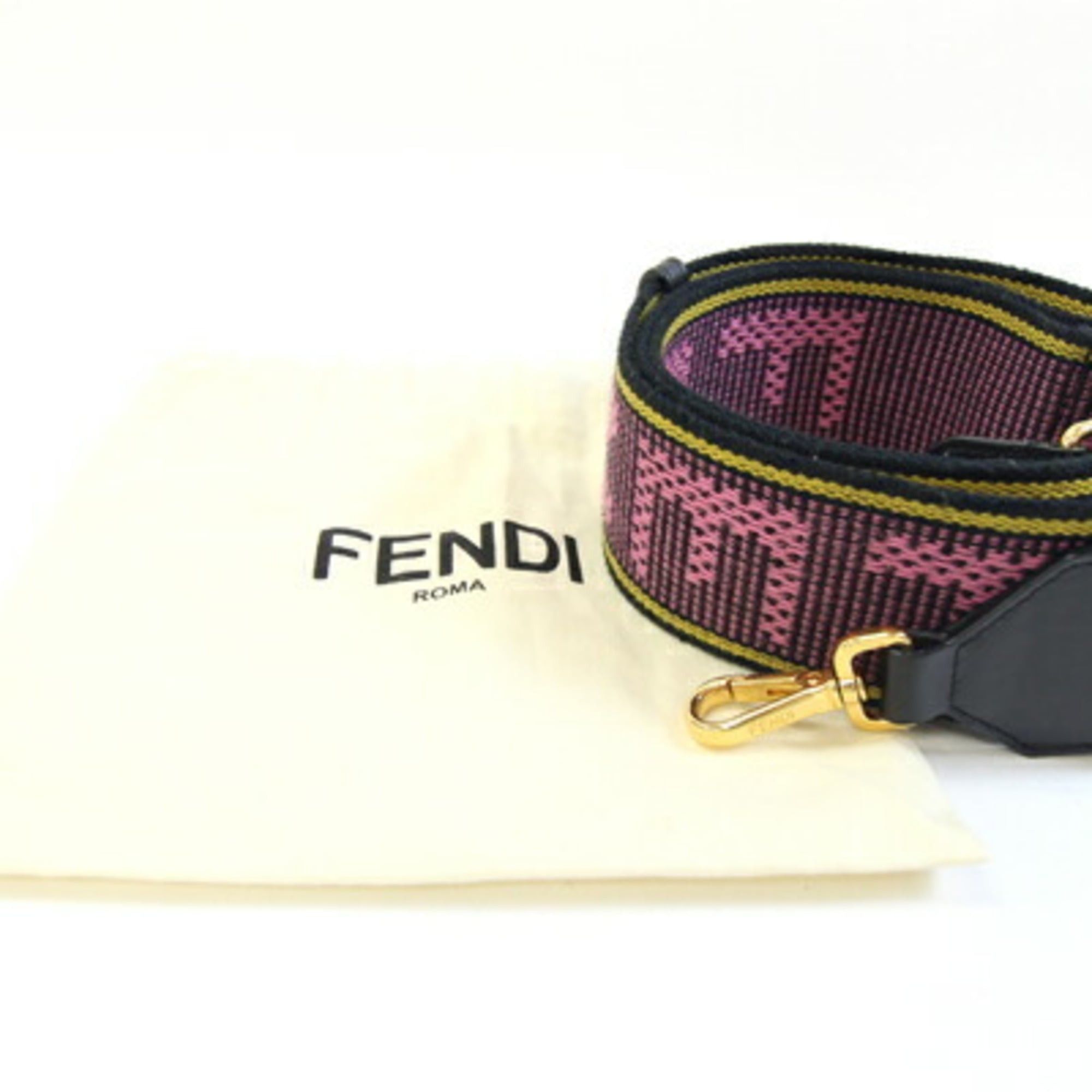 Fendi Fendi Shoulder Strap You 8VA134 Black Pink Yellow Canvas Leather Bag Women's FENDI Size ONE SIZE - 8 Thumbnail