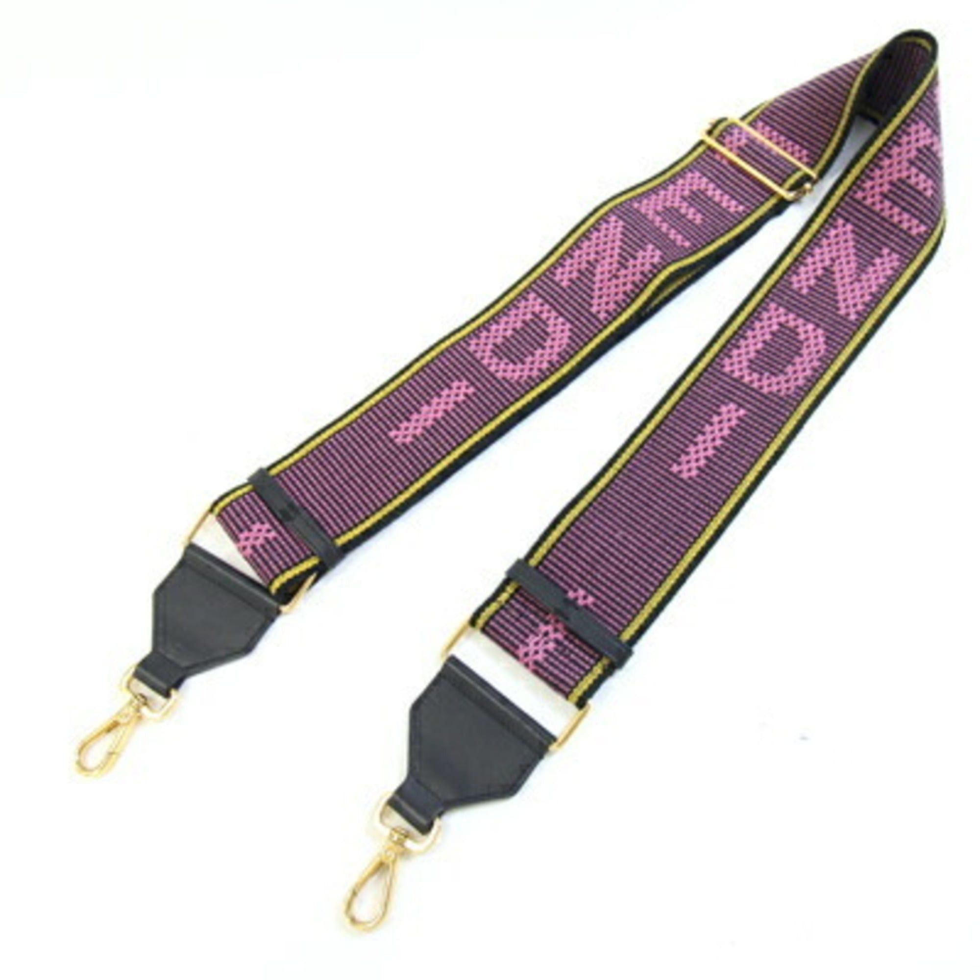 Fendi Fendi Shoulder Strap You 8VA134 Black Pink Yellow Canvas Leather Bag Women's FENDI Size ONE SIZE - 2 Thumbnail