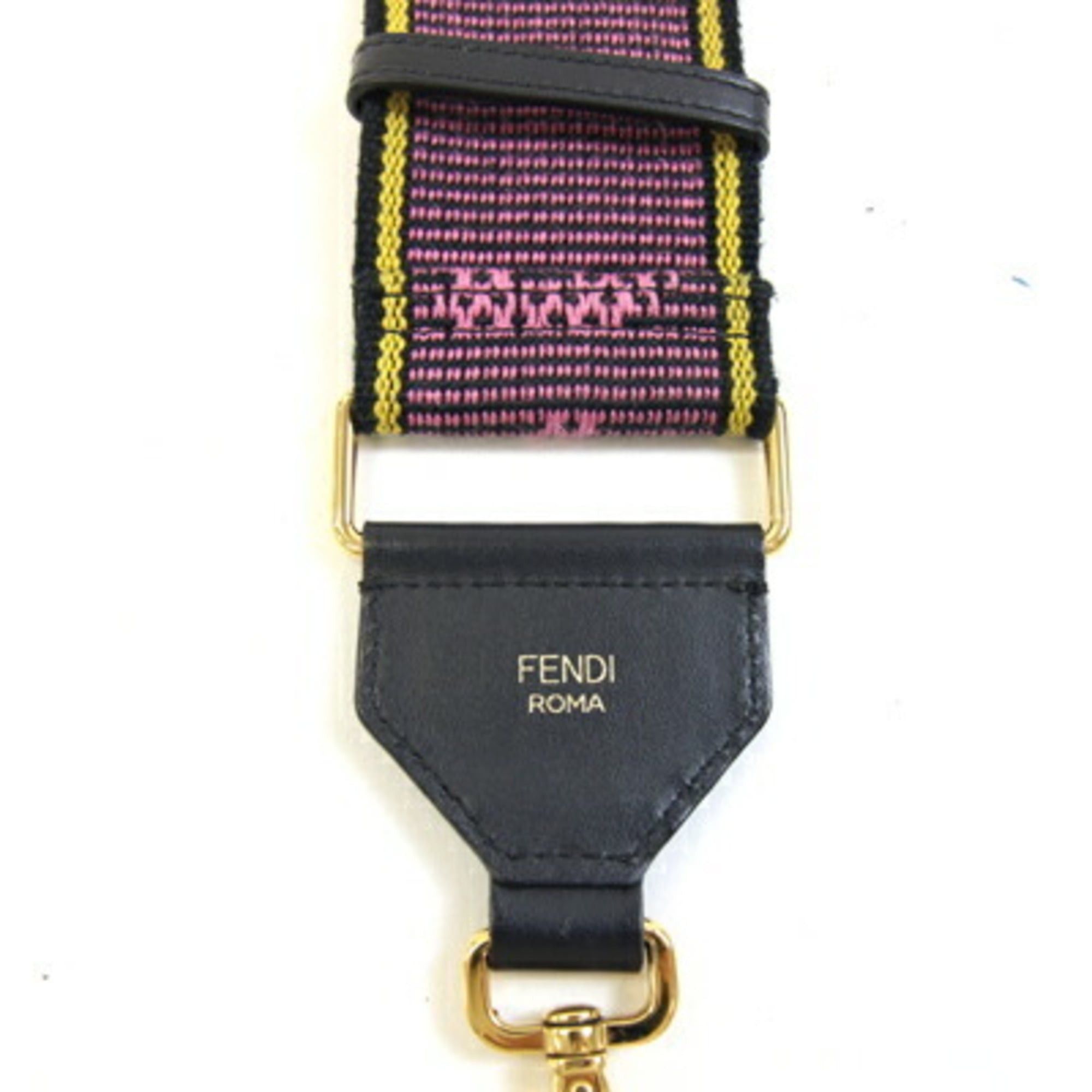 Fendi Fendi Shoulder Strap You 8VA134 Black Pink Yellow Canvas Leather Bag Women's FENDI Size ONE SIZE - 4 Thumbnail