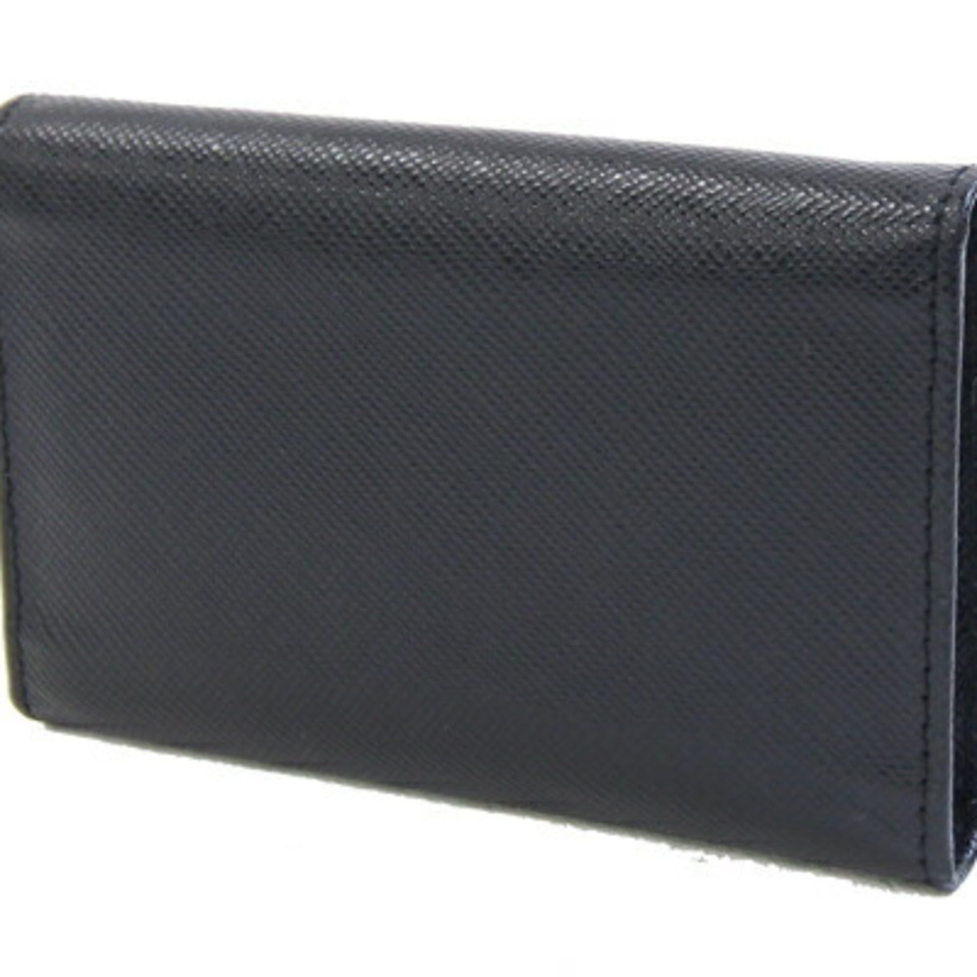 Prada Prada 6-Key Case M25U Black Leather Car Key with Saffiano Handle, Smart Fit, for Men and Women Size ONE SIZE - 2 Thumbnail