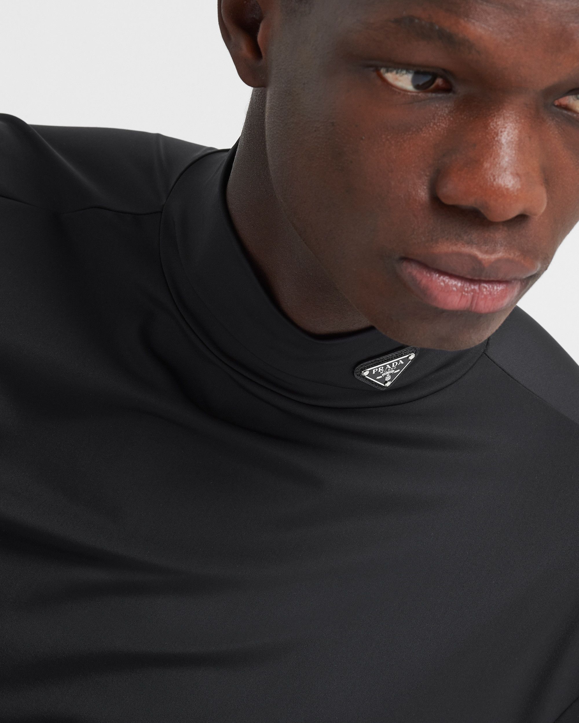 Prada Stretch cotton turtleneck with logo Size US S / EU 44-46 / 1 - 4 Thumbnail
