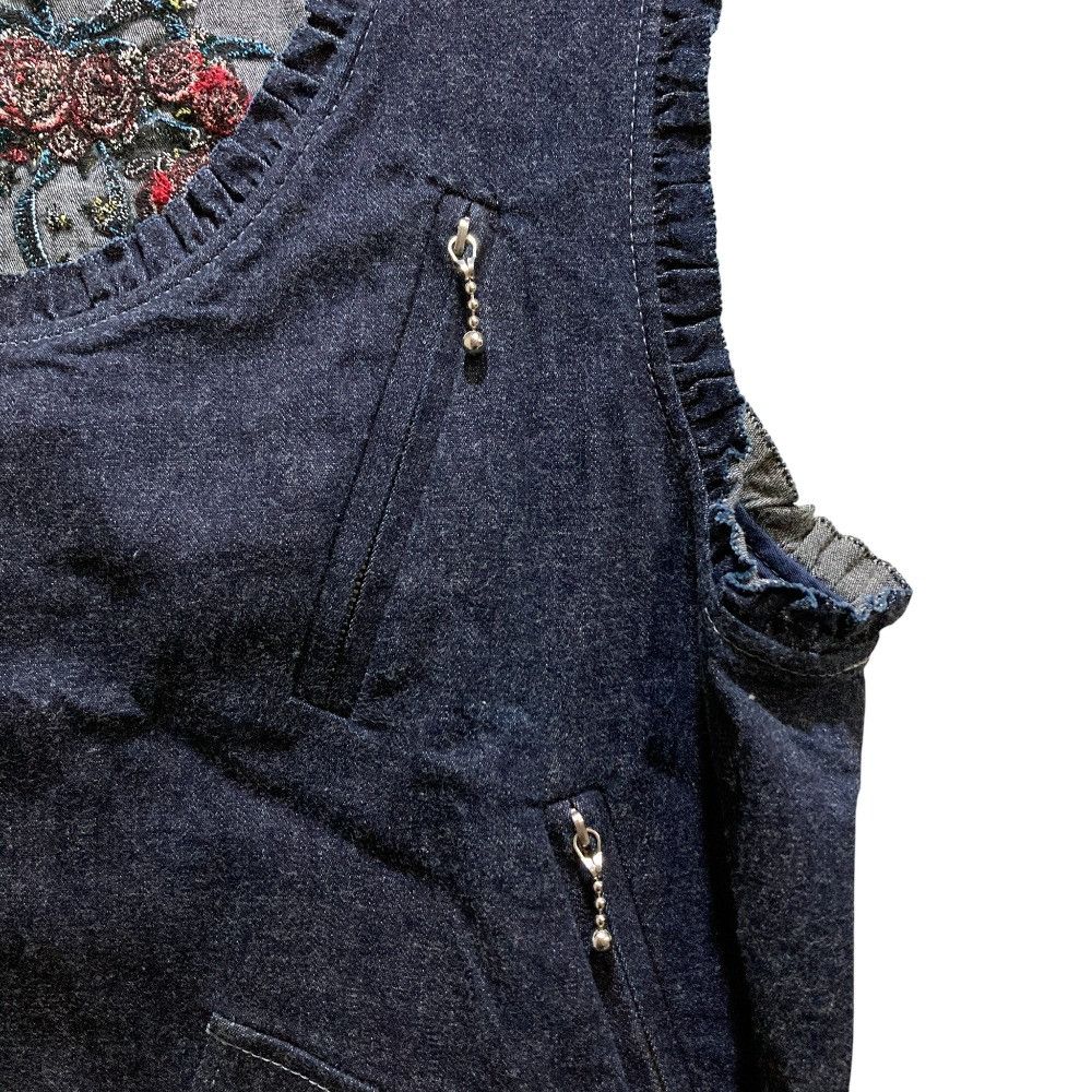 Other Other PINK HOUSE Embroidered Denim Vest Jacket Textile Outerwear DUTY FREE for USA Size ONE SIZE - 4 Thumbnail