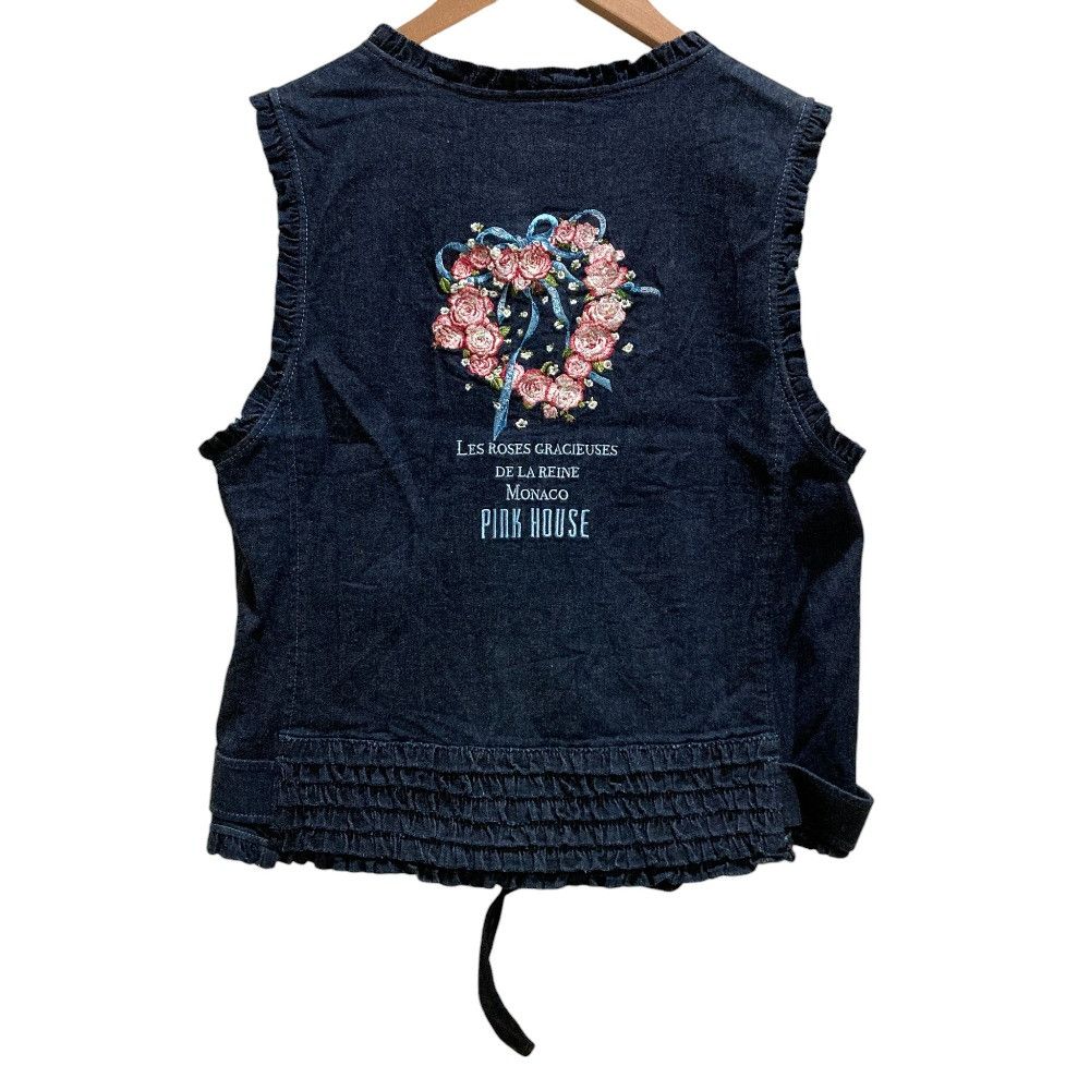 Other Other PINK HOUSE Embroidered Denim Vest Jacket Textile Outerwear DUTY FREE for USA Size ONE SIZE - 5 Thumbnail