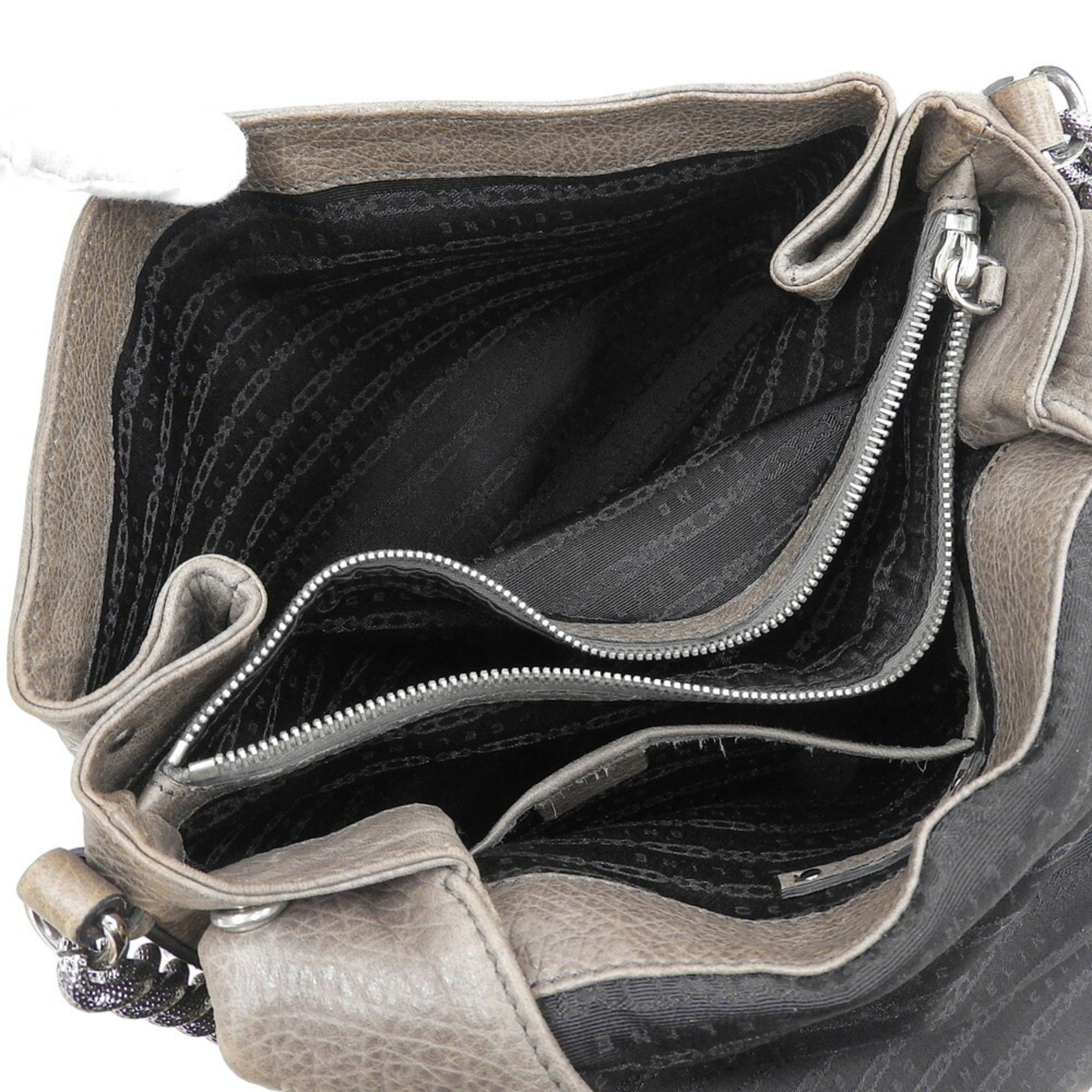 Celine Celine Bag Chain Shoulder Handbag 162293WLB 08IX Gray Leather Size ONE SIZE - 3 Thumbnail