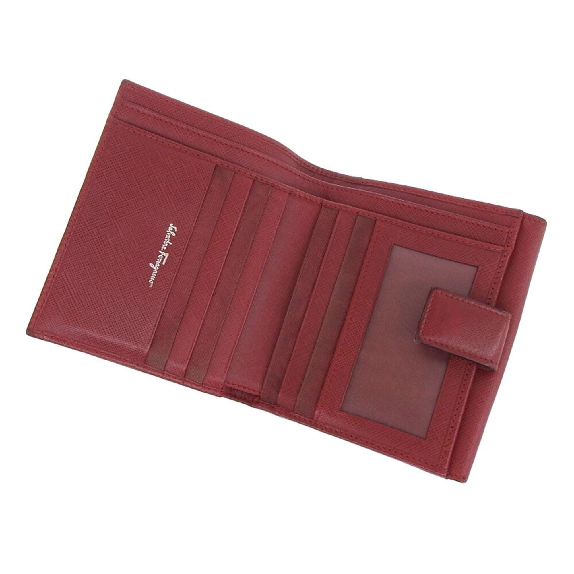 Salvatore Ferragamo Salvatore Ferragamo Gancini double bifold wallet in red leather Size ONE SIZE - 3 Thumbnail