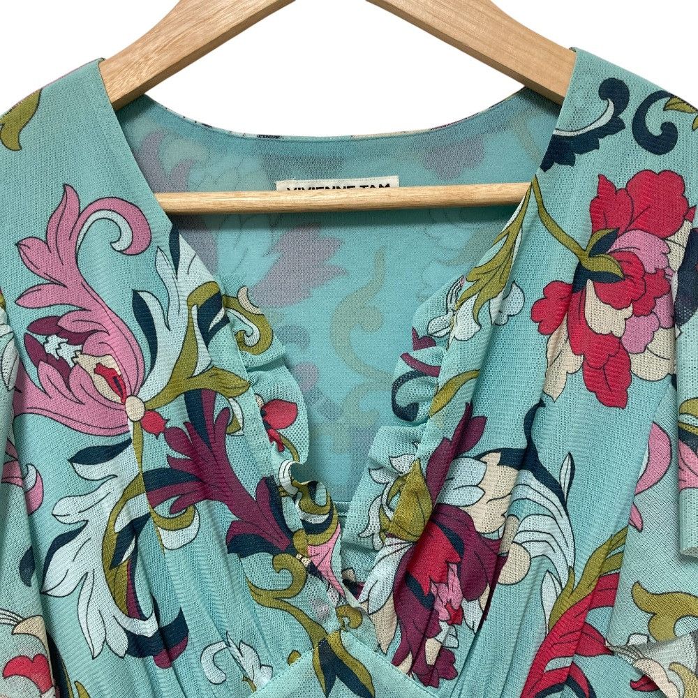 Other Other VIVIENNE TAM Flower Print Power Net Dress Textile Dresses DUTY FREE for USA Size ONE SIZE - 5 Thumbnail