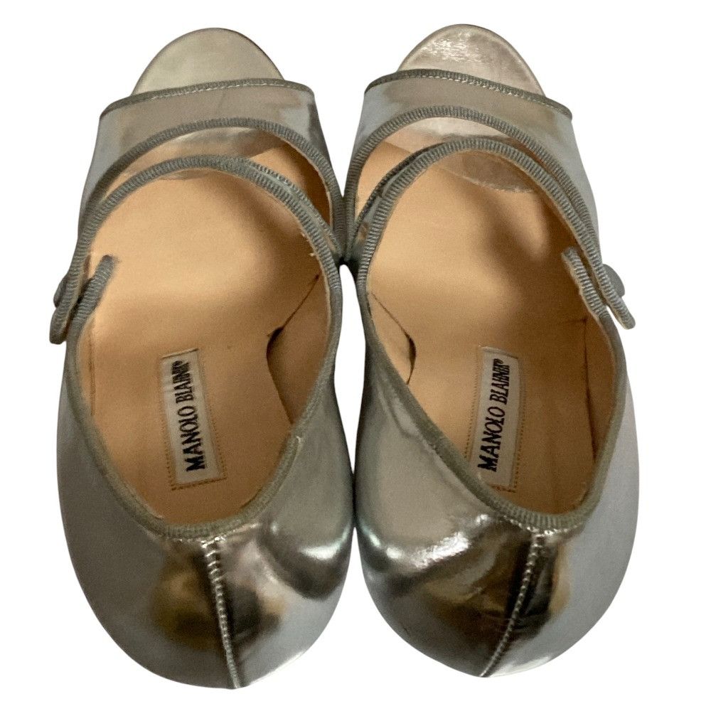 Manolo Blahnik Manolo Blahnik Manolo Blahnik Mary Jane Open Toe Pumps Leather Shoes DUTY FREE for USA Size ONE SIZE - 5 Thumbnail