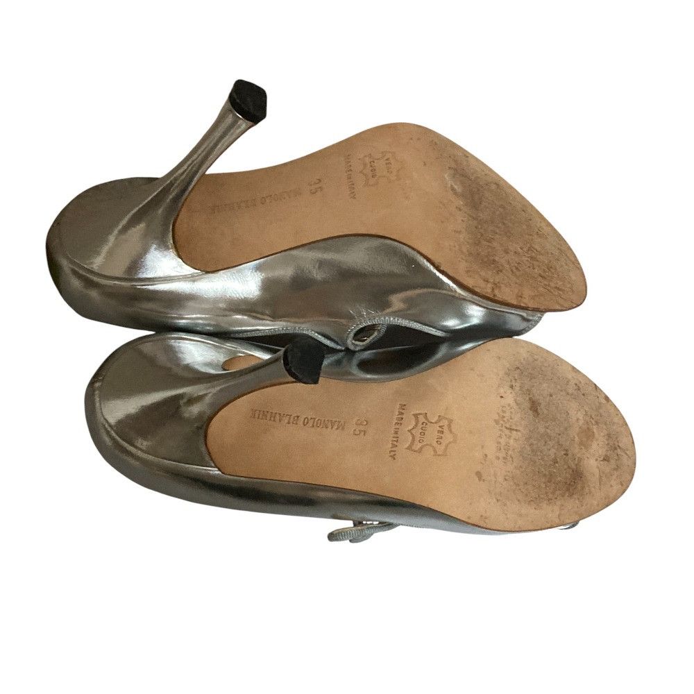 Manolo Blahnik Manolo Blahnik Manolo Blahnik Mary Jane Open Toe Pumps Leather Shoes DUTY FREE for USA Size ONE SIZE - 8 Thumbnail