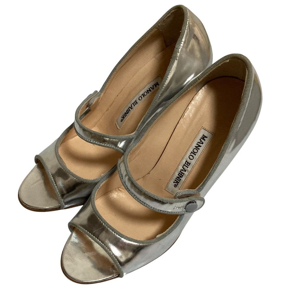 Manolo Blahnik Manolo Blahnik Manolo Blahnik Mary Jane Open Toe Pumps Leather Shoes DUTY FREE for USA Size ONE SIZE - 2 Thumbnail