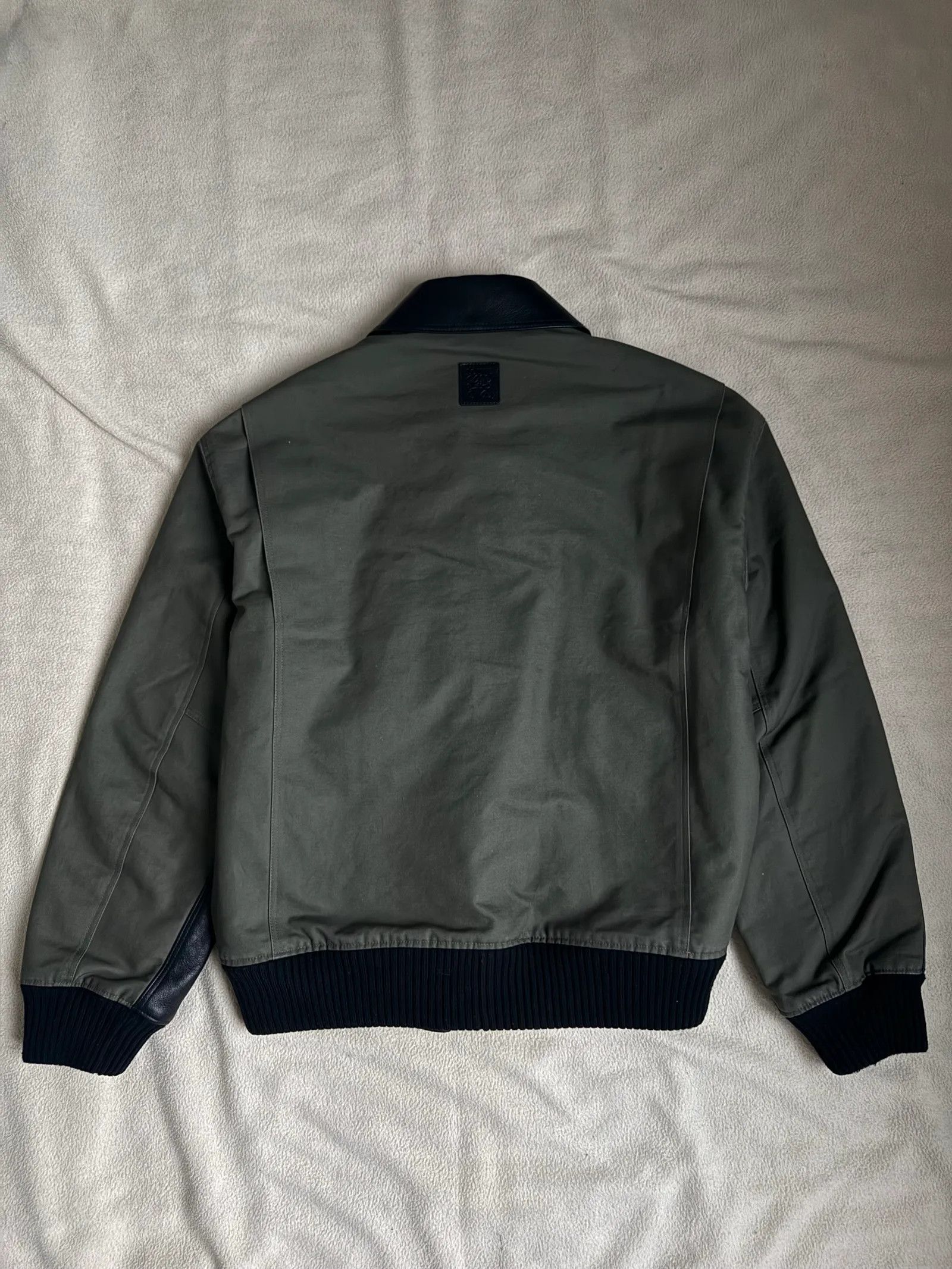 Loewe Loewe Leather and Canvas-Blend Bomber Jacket Leather Jacket Size US M / EU 48-50 / 2 - 4 Thumbnail