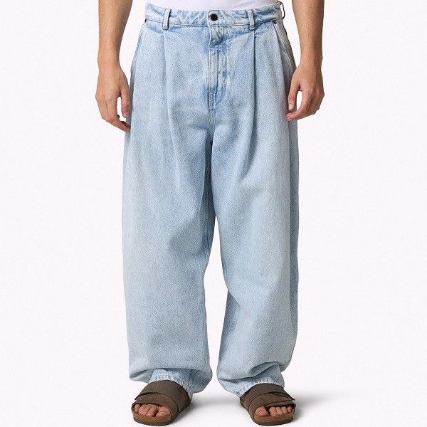 Other Other Hed Mayner PLEATED DENIM PANTS Cotton Denim Pants Textile Jeans HMMA67021A HA190 DUTY FREE for USA Size ONE SIZE - 3 Thumbnail