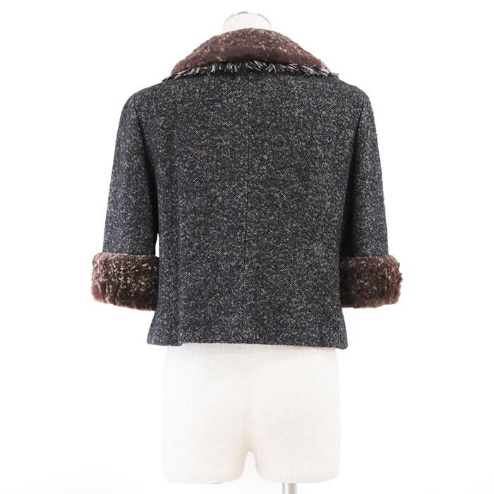Chanel Chanel Chanel Tweed Lapin Rabbit Fur Jacket Fur Outerwear 05A P26778 DUTY FREE for USA Size ONE SIZE - 8 Thumbnail