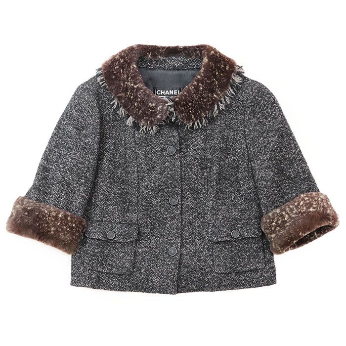 Chanel Chanel Chanel Tweed Lapin Rabbit Fur Jacket Fur Outerwear 05A P26778 DUTY FREE for USA Size ONE SIZE - 12 Thumbnail