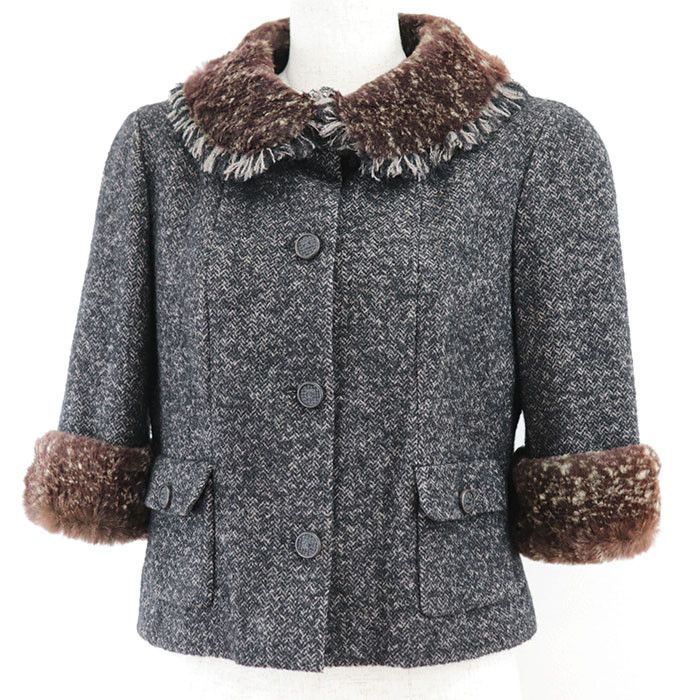 Chanel Chanel Chanel Tweed Lapin Rabbit Fur Jacket Fur Outerwear 05A P26778 DUTY FREE for USA Size ONE SIZE - 11 Thumbnail