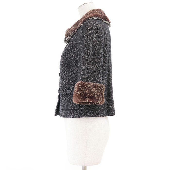 Chanel Chanel Chanel Tweed Lapin Rabbit Fur Jacket Fur Outerwear 05A P26778 DUTY FREE for USA Size ONE SIZE - 14 Thumbnail