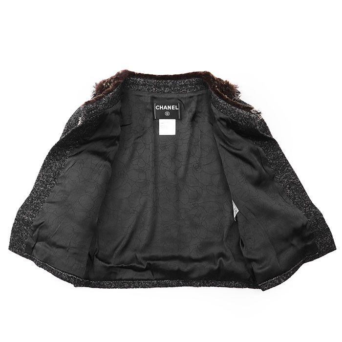 Chanel Chanel Chanel 05A P26778 Wool Herringbone Tweed Jacket Textile Outerwear 05A P26778 DUTY FREE for USA Size ONE SIZE - 9 Thumbnail