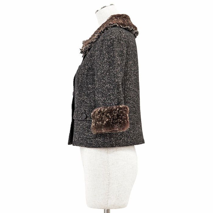 Chanel Chanel Chanel 05A P26778 Wool Herringbone Tweed Jacket Textile Outerwear 05A P26778 DUTY FREE for USA Size ONE SIZE - 4 Thumbnail
