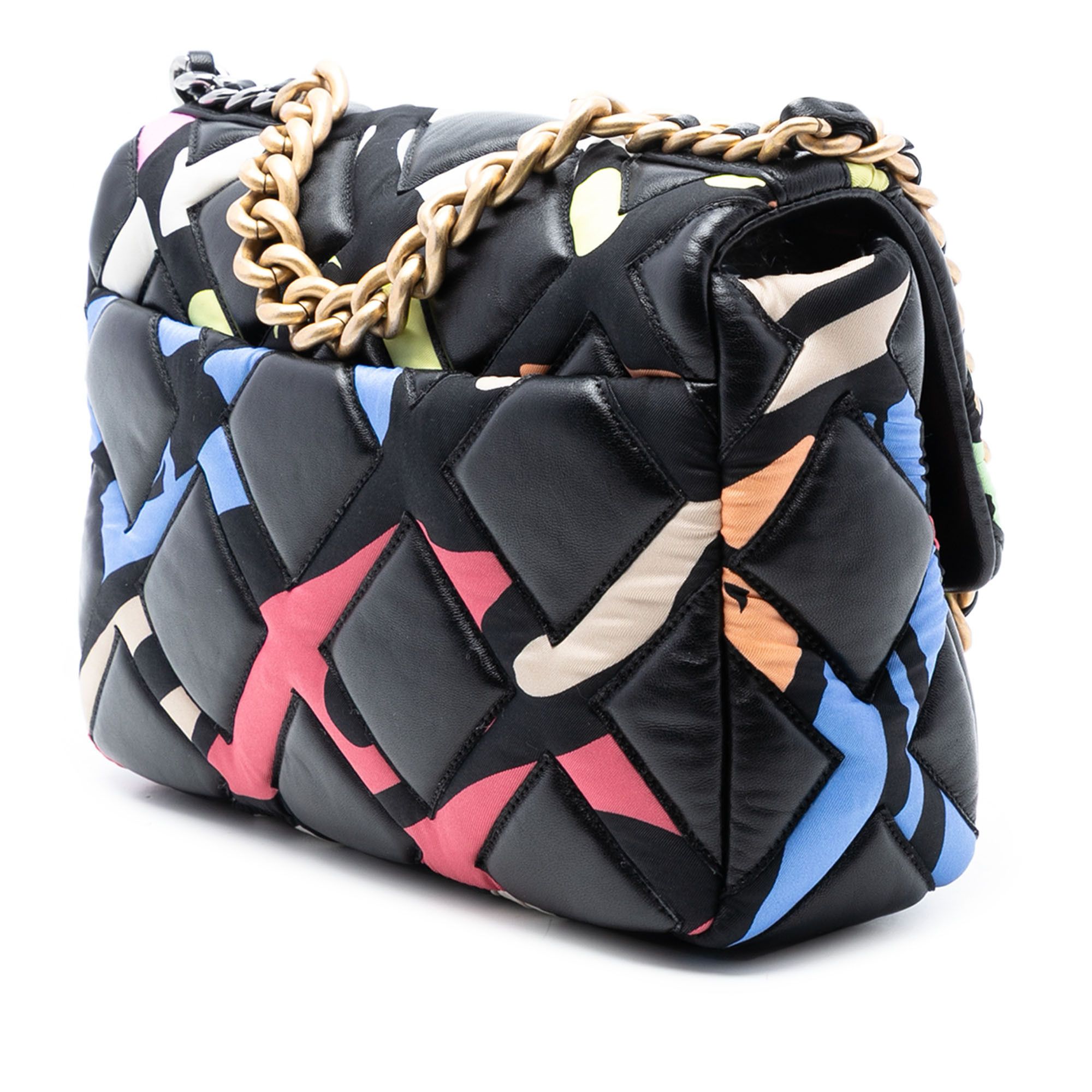 Chanel Chanel Medium Lambskin and Printed Silk Fixation 19 Flap Size ONE SIZE - 2 Thumbnail