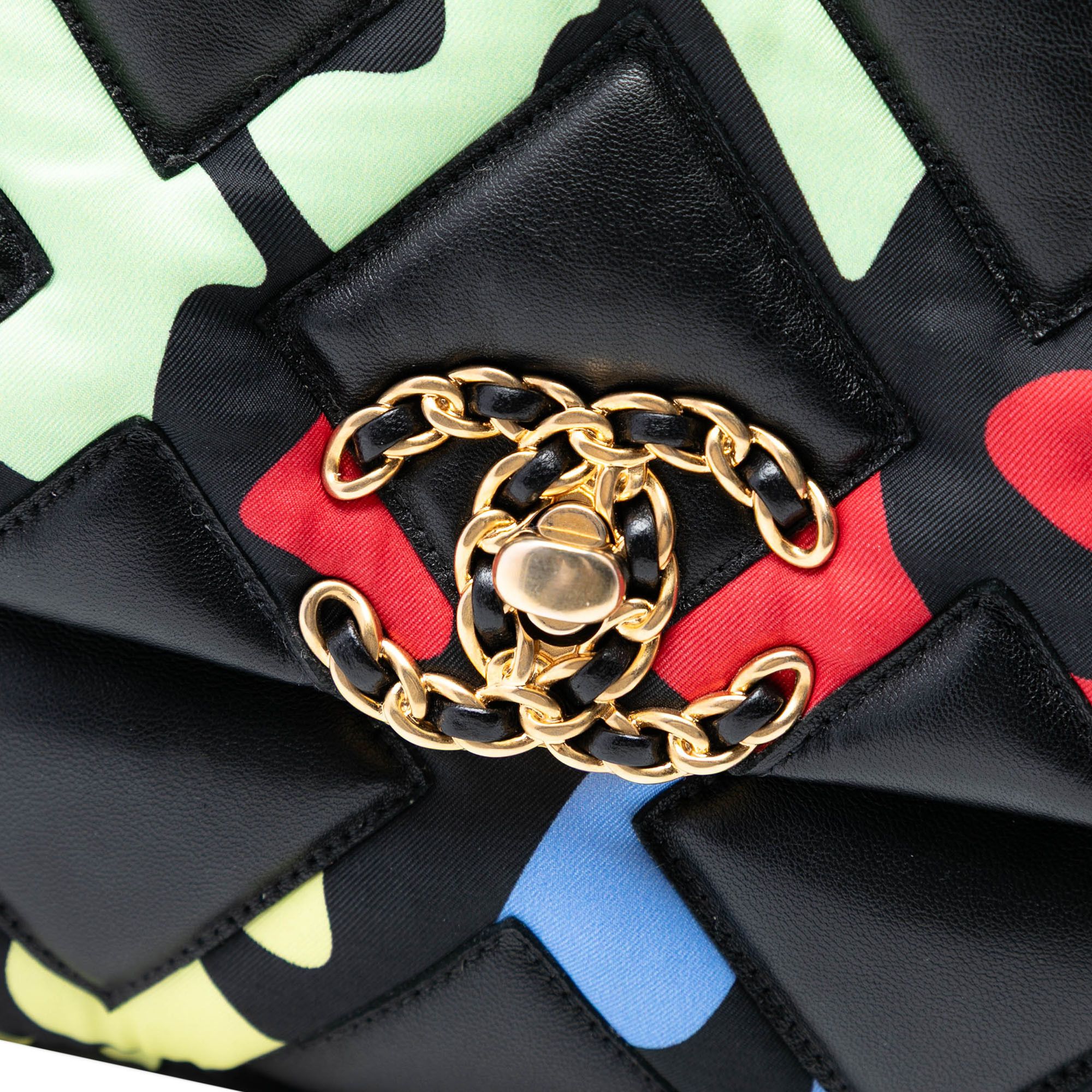 Chanel Chanel Medium Lambskin and Printed Silk Fixation 19 Flap Size ONE SIZE - 6 Thumbnail