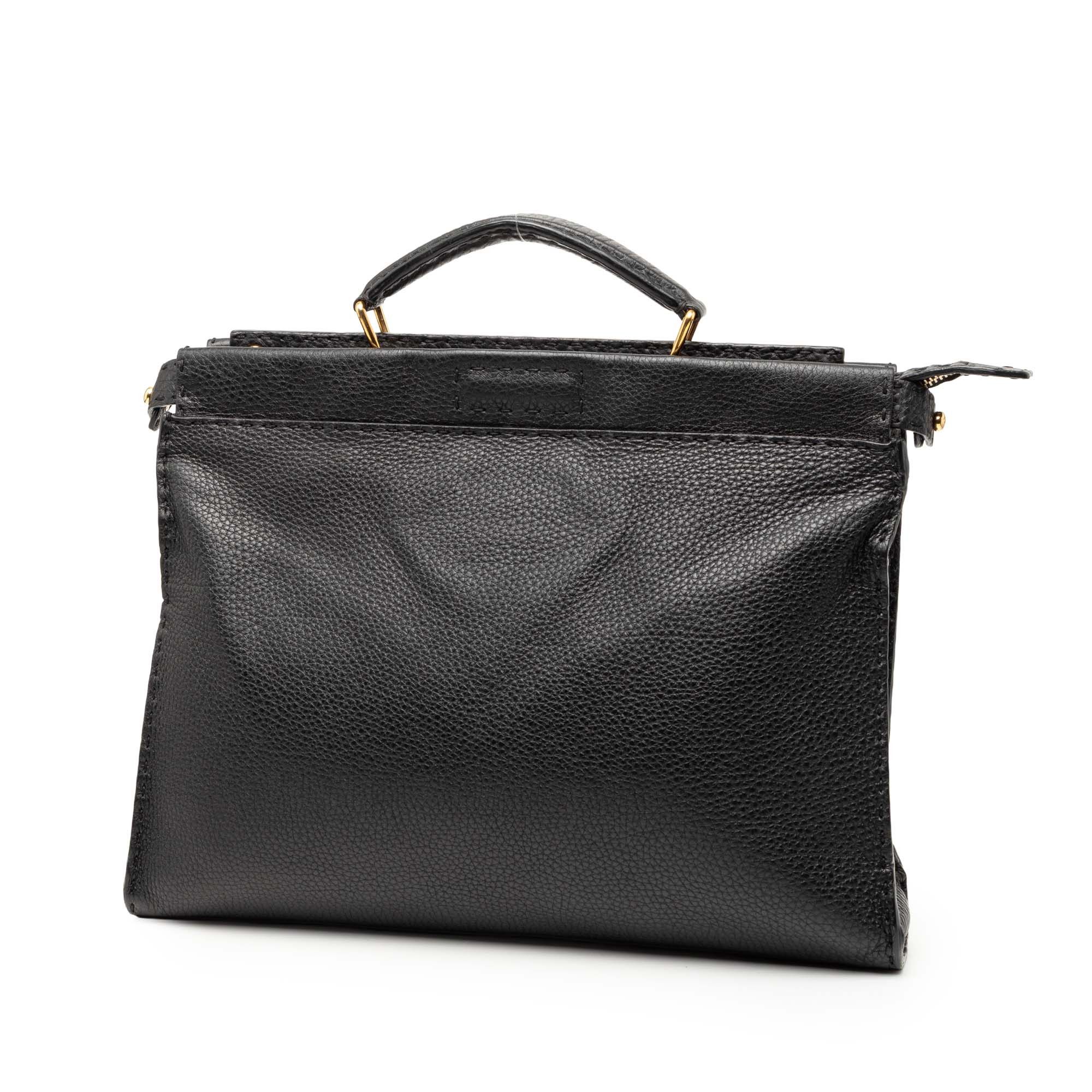 Fendi Fendi Large Leather Selleria Monster Peekaboo Iconic Fit Bag Size ONE SIZE - 2 Thumbnail