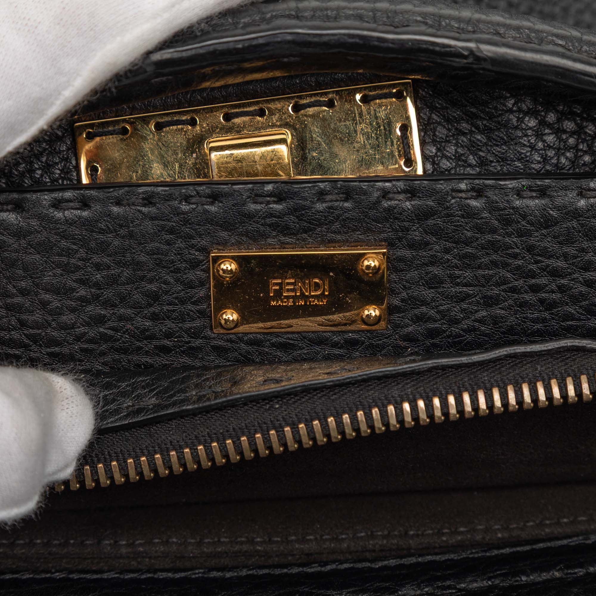 Fendi Fendi Large Leather Selleria Monster Peekaboo Iconic Fit Bag Size ONE SIZE - 5 Thumbnail