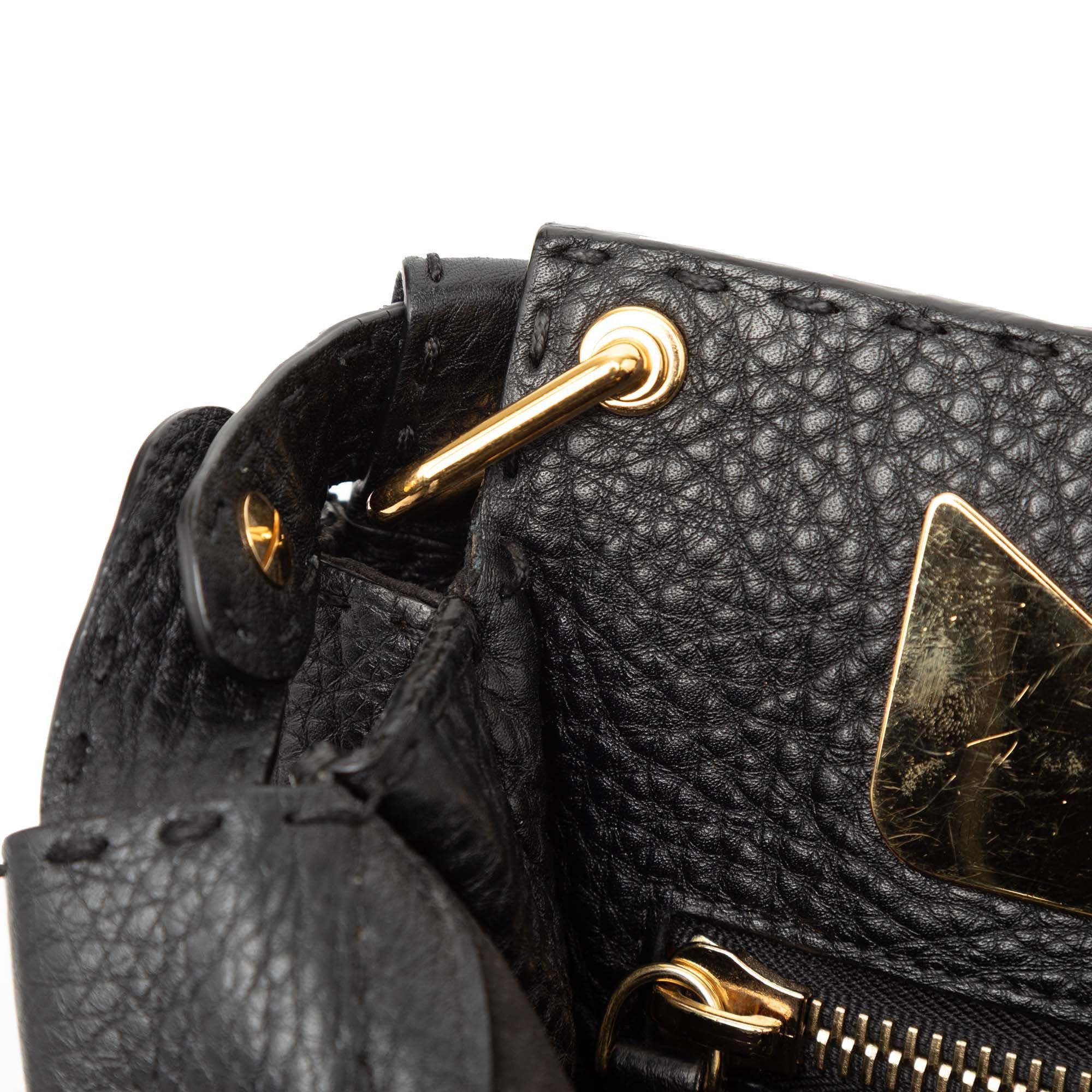 Fendi Fendi Large Leather Selleria Monster Peekaboo Iconic Fit Bag Size ONE SIZE - 8 Thumbnail