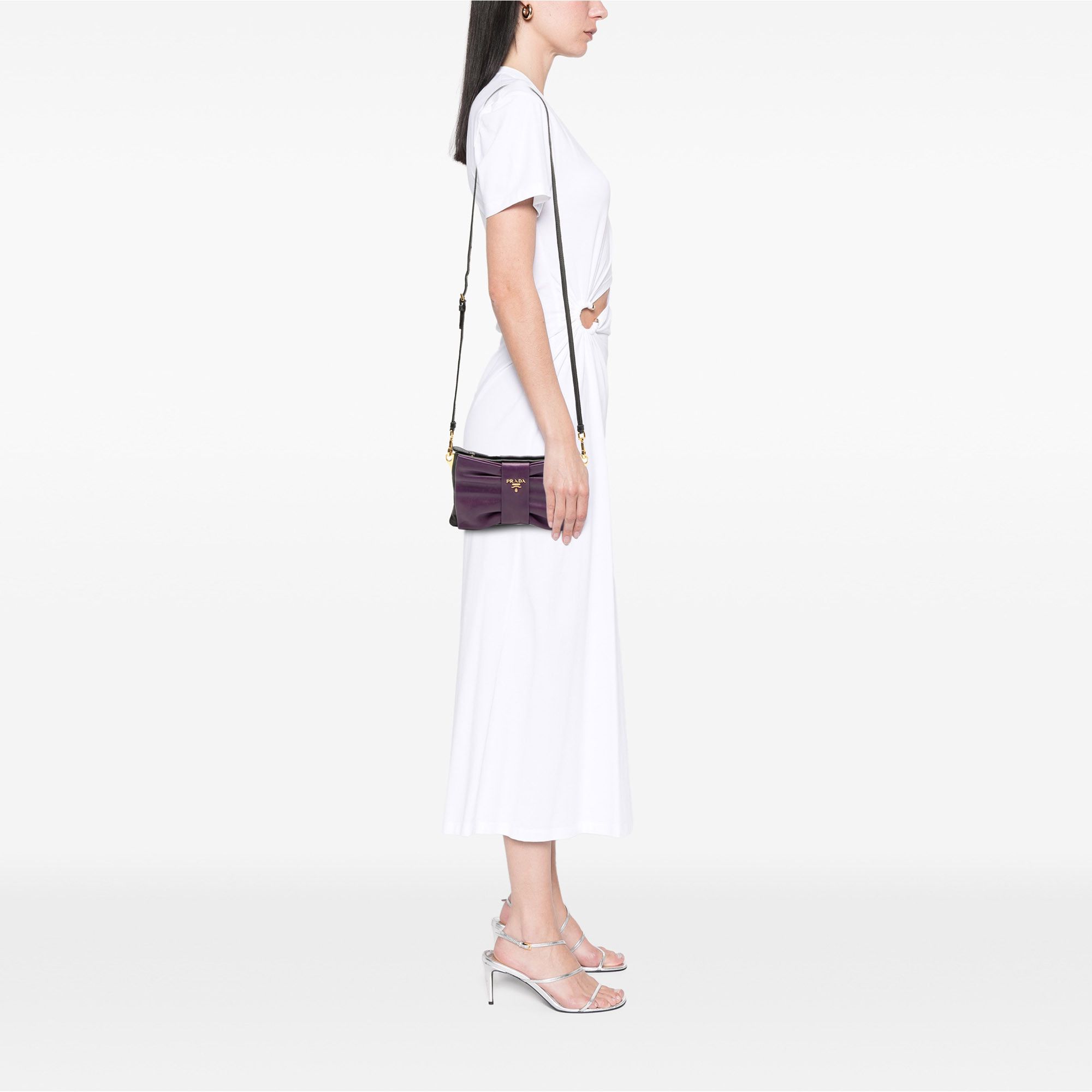 Prada Prada Bicolor Nappa Fiocco Bow Clutch on Strap Size ONE SIZE - 7 Thumbnail